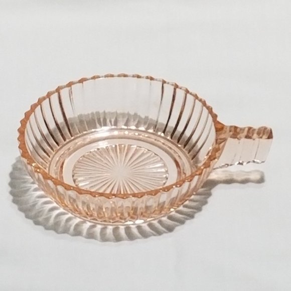Pink Sherbet Depression Glass & Mint Dish with Handle by Anchor Hocking - Picture 5 of 6